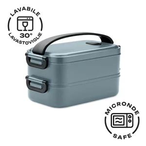 Porta pranzo in PP riciclato a due comparti da 800ml (2x) con coperchio ermetico