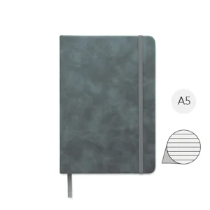 Block notes A5 con copertina rigida in PU riciclato e fogli a righe in carta riciclata