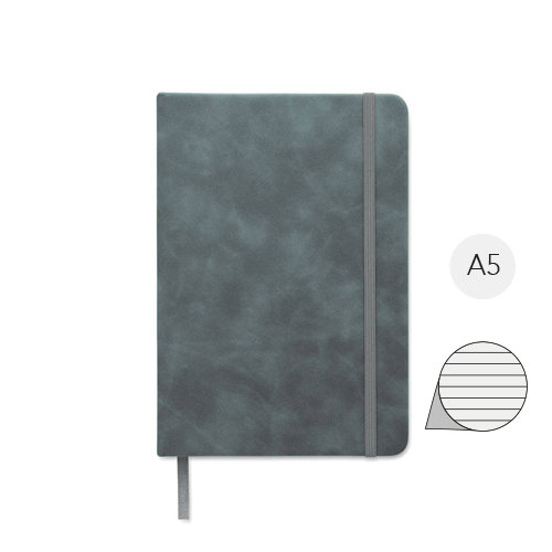 Block notes A5 con copertina rigida in PU riciclato e fogli a righe in carta riciclata