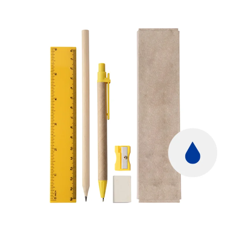 Set di cancelleria in scatola di cartone