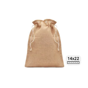 Sacchettino in juta con cordino e chiusura a coulisse 14x22cm