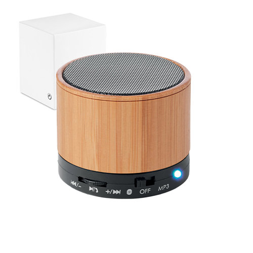 Cassa Wireless 4.2 in ABS e bambù con luce LED