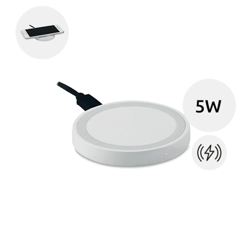 Caricatore wireless tondo piccolo e compatto da 5W