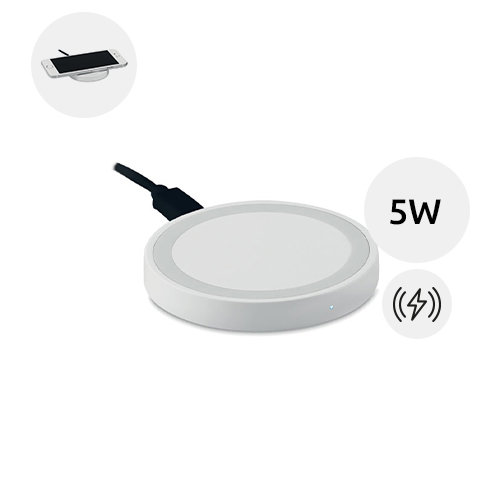Caricatore wireless tondo piccolo e compatto da 5W
