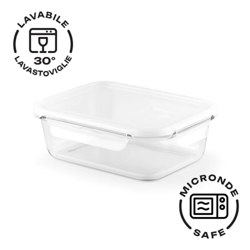 Porta pranzo ermetico in vetro borosilicato con coperchio in PP da 1000ml