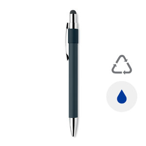 Penna a sfera in alluminio riciclato con anello antistress a refill blu