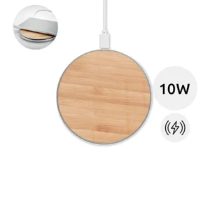 Caricatore wireless in bambù e alluminio da 10W