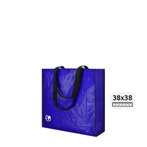Shopper in materiale laminato e con soffietto rinforzato 38x38x12cm