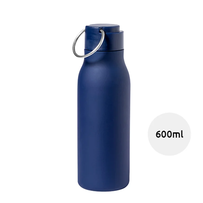 Borraccia in acciaio inox con tappo ed anello da 600ml