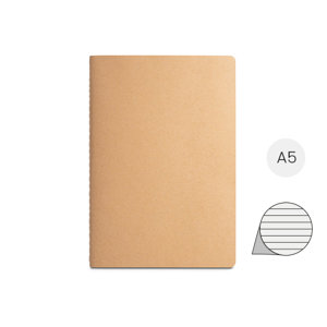 Block notes A5 con copertina in cartoncino 250gr a 80 pagine lisce in carta riciclata