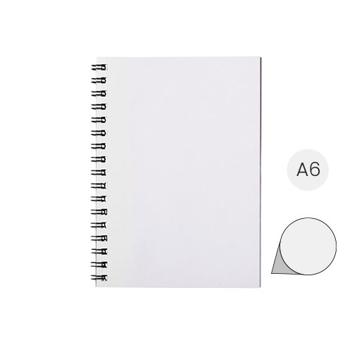 Block notes A6 Desk-Mate con rilegatura a spirale nera con copertina e 50 fogli interni personalizzabili