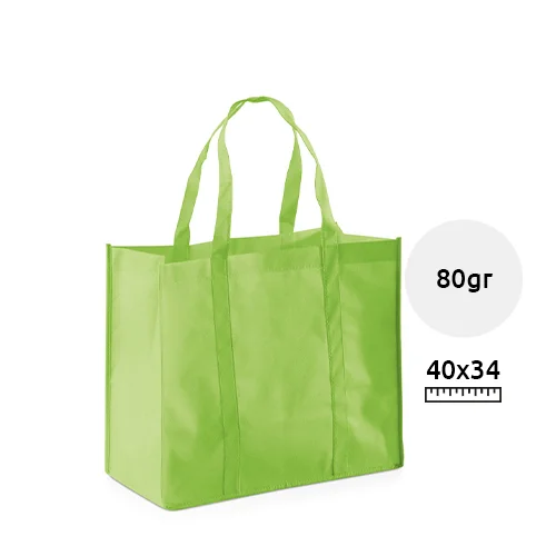 Shopper a soffietto in TNT con manici corti da 80gr 40x34x20cm