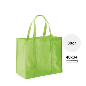 Shopper in TNT a soffietto con manici lunghi disponibile in vari colori da 80gr 40x34x20cm