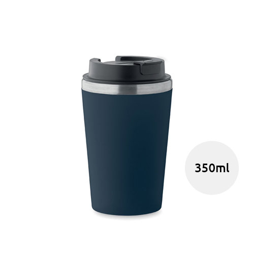 Bicchiere a doppio strato in PP con parete interna in acciaio inox riciclato da 350ml