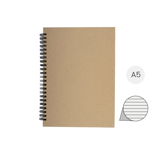 Block notes A5 con fogli a righe in carta riciclata