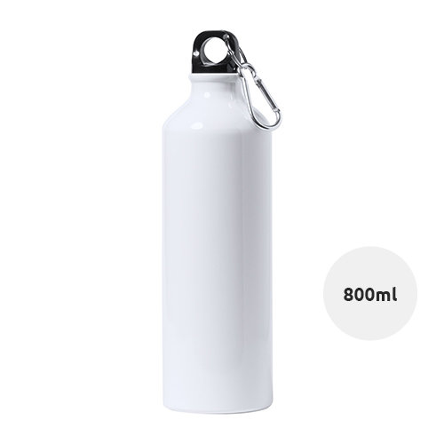 Borraccia in alluminio da 800 ml per sublimazione con moschettone