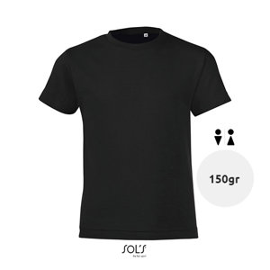 T-shirt da bambino unisex colori assortiti a girocollo taglio aderente 100% cotone 150gr