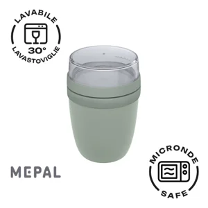 Porta pranzo ermetico Mepal con due scomparti da 200 e 500ml e coperchi separati