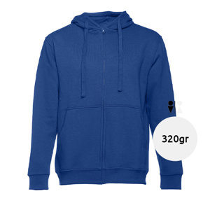 Felpa da uomo colori assortiti con cappuccio e cerniera in cotone e poliestere 320gr