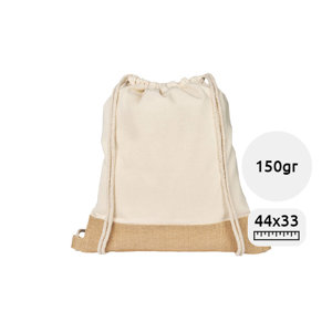Sacca con cordoncino in cotone e juta da 150gr 33x44cm