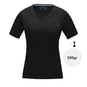 T-shirt da donna colori assortiti scollo a v materiale stretch cotone biologico ed elastan 200gr