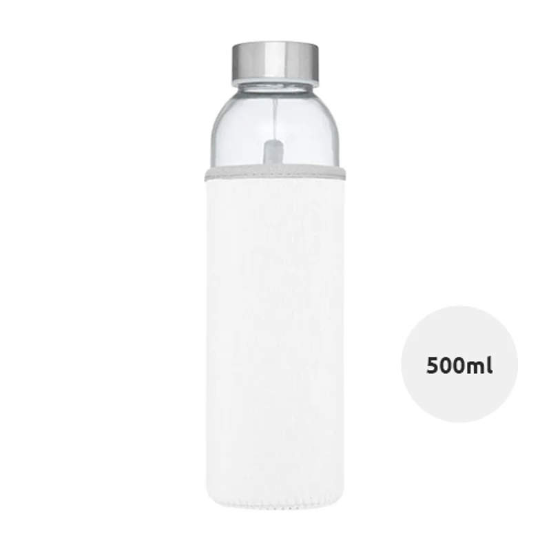Borraccia in vetro da 500 ml con custodia in neoprene e confezione regalo
