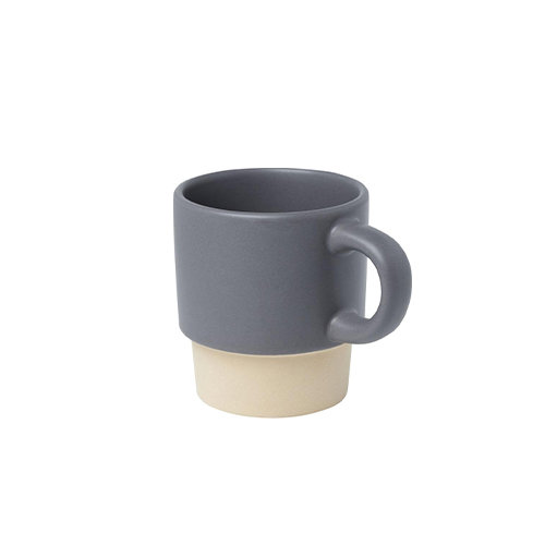 Tazza per caffè espresso impilabile con fondo in argilla finitura opaca confezione regalo in cartone riciclato inclusa da 130ml