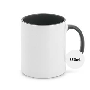 Tazza in ceramica bianca con parete interna e manico colorati ideale per sublimazione 350ml