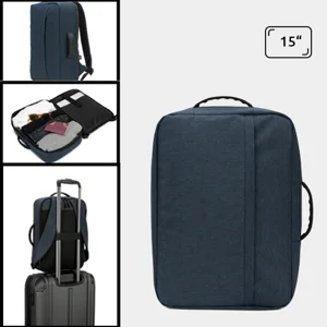 Zaino porta pc da 15" in poliestere riciclato con grande tasca centrale