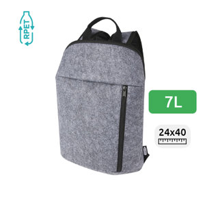 Zaino termico in feltro riciclato certificato da 7L con tasca anteriore con zip e spallacci regolabili 24.5x12.5x40cm