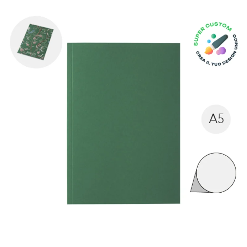 Blocco notes  A5 con copertina flessibile e totalmente personalizzabile da 50 fogli neutri