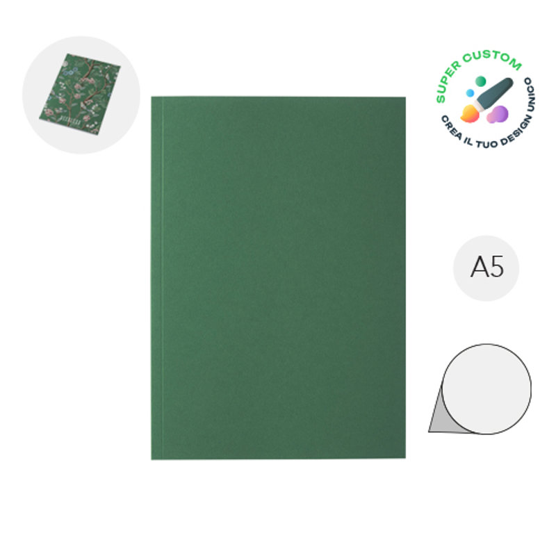 Blocco notes A5 con copertina flessibile e totalmente personalizzabile da 50 fogli bianchi
