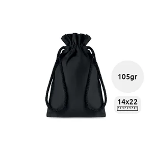 Sacca Piccola nera in cotone da 105gr 14X22cm