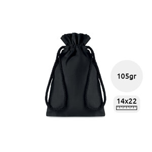 Sacca Piccola nera in cotone da 105gr 14X22cm