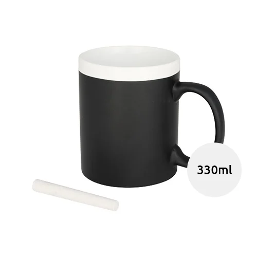 Tazza in ceramica effetto lavagna con gessetto incluso da 330 ml