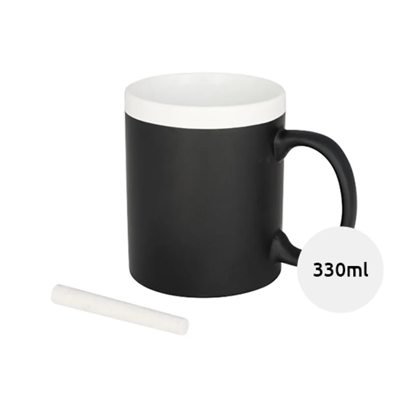Tazza in ceramica effetto lavagna con gessetto incluso da 330 ml