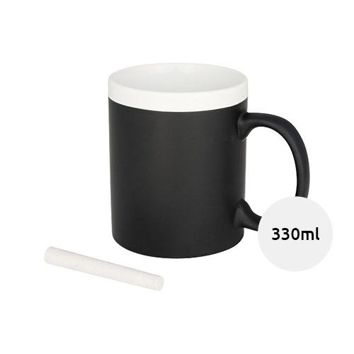 Tazza in ceramica effetto lavagna con gessetto incluso da 330 ml