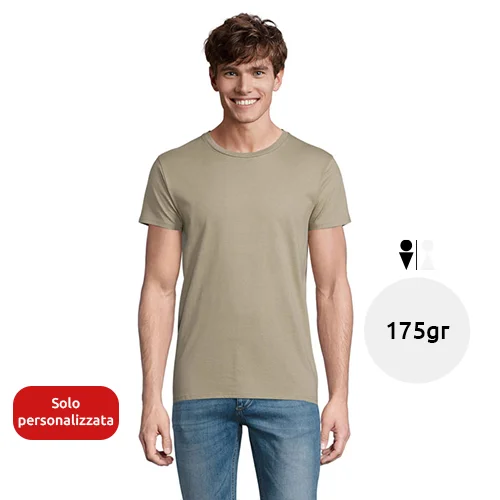 T-shirt da uomo colori assortiti a girocollo taglio aderente 100% cotone biologico 175gr
