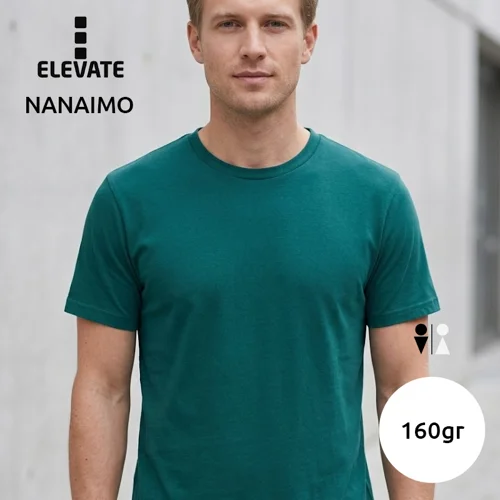 T-shirt ELEVATE NANAIMO da uomo taglio regolare Single Jersey 100% cotone ringspun resistente 160gr