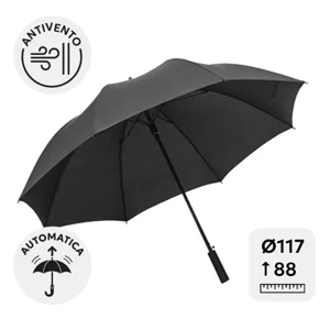 Ombrello grande antivento automatico 25” con struttura in fibra di vetro