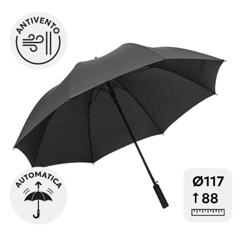 Ombrello grande antivento automatico 25” con struttura in fibra di vetro