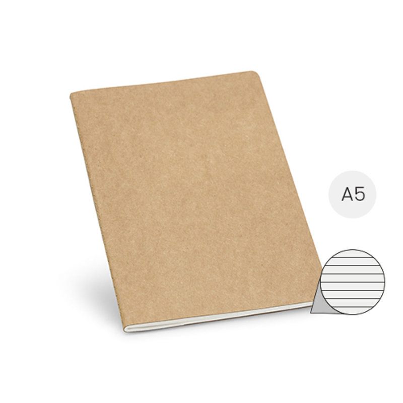Block Notes A5 in carta riciclata e fogli a righe