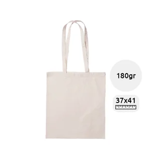 Shopper in Cotone 100% in colore naturale con manici lunghi da 180gr 37x41cm