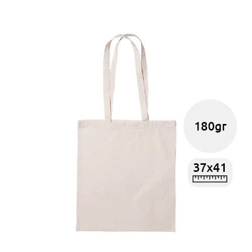 Shopper in Cotone 100% in colore naturale con manici lunghi da 180gr 37x41cm