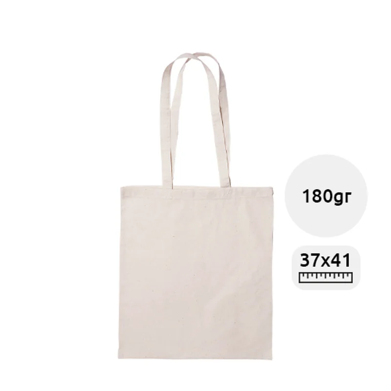Shopper in Cotone 100% in colore naturale con manici lunghi da 180gr 37x41cm