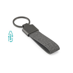 Portachiavi di forma rettangolare in metallo e pet riciclato