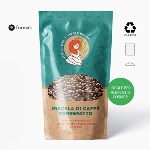 Busta Doypack in plastica recuperabile film trasparente con barriera alta e plastificazione