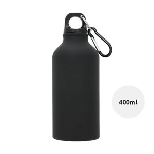 Borraccia in alluminio da 400 ml con finitura opaca e moschettone 
