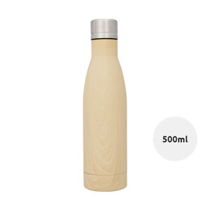 Borraccia in acciaio inox con isolamento sottovuoto in rame e finitura simil legno 500ml 