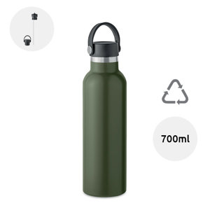 Borraccia in acciaio inox riciclato a doppio strato con tappo a vite anti-perdita e tappo a cannuccia intercambiabile da 700ml